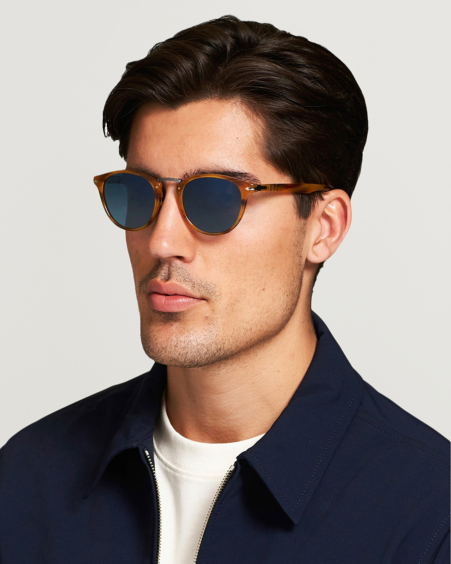 Mies |  | Persol | 0PO3108S Polarized Sunglasses Striped Brown/Gradient Blue