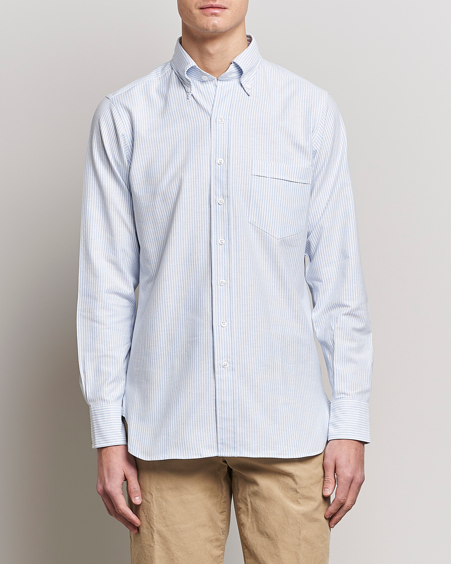 Mies | Drake's | Drake\'s | Striped Oxford Button Down Shirt Blue/White