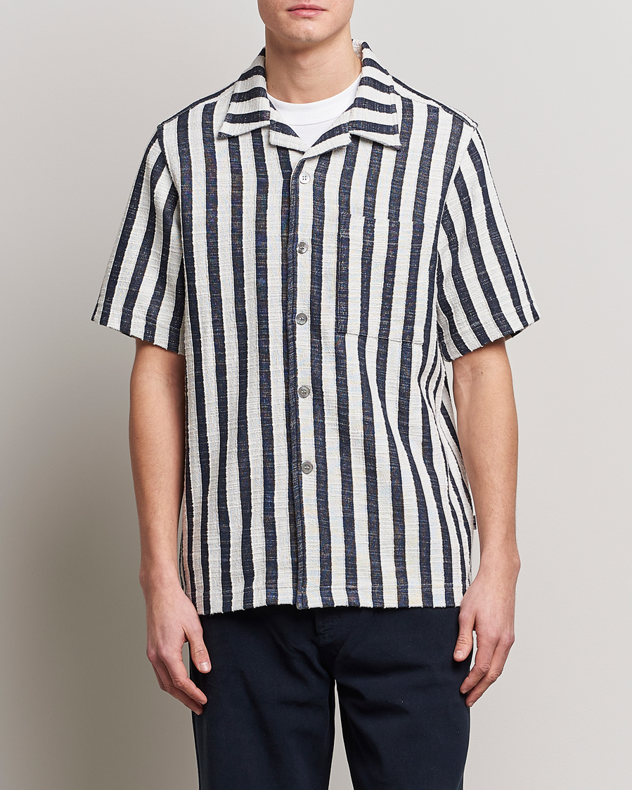 Mies |  | NN07 | Julio Striped Short Sleeve Shirt Navy/White