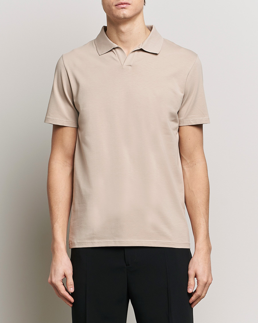 Mies |  | Filippa K | Soft Lycra Polo T-Shirt Light Taupe