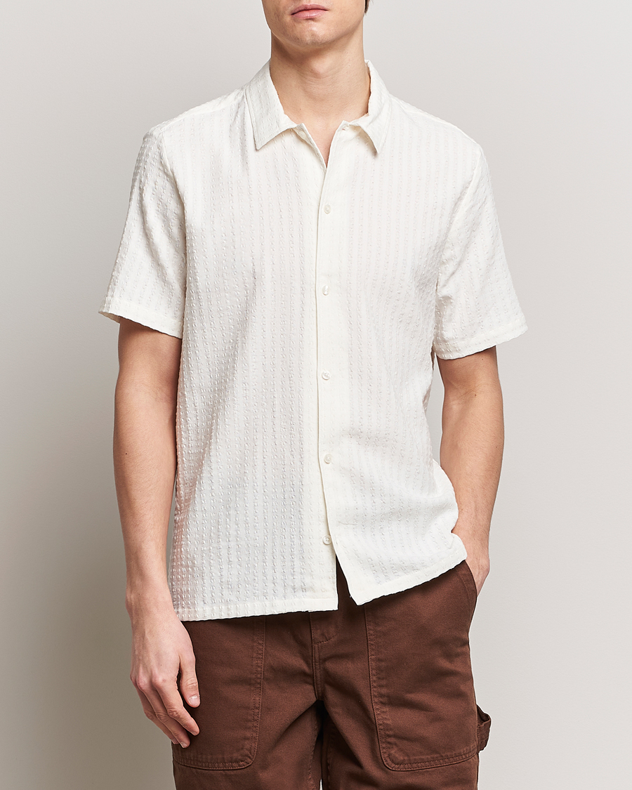 Mies |  | Samsøe Samsøe | Avan Structured Short Sleeve Shirt White