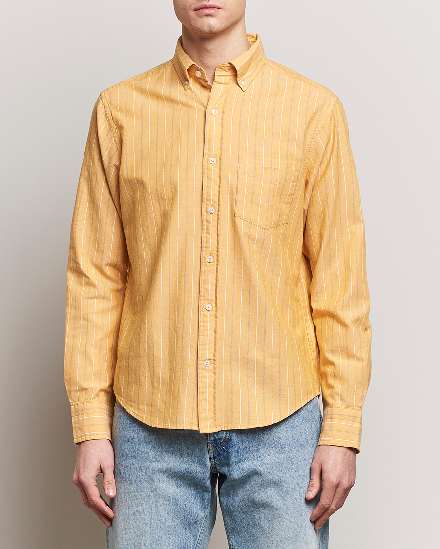 Mies | GANT | GANT | Regular Fit Archive Striped Oxford Shirt Medal Yellow