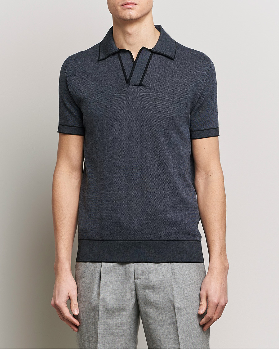 Mies | Luxury Brands | Brioni | Soft Cotton Polo  Navy