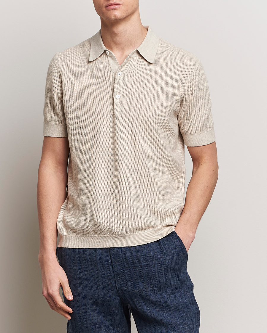 Mies | A Day's March | A Day\'s March | Rosehall Popcorn Stitch Polo Sand