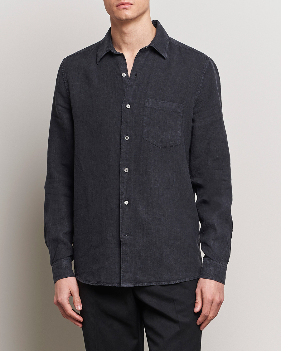 Mies | A Day's March | A Day\'s March | Abu Linen Shirt Off Black
