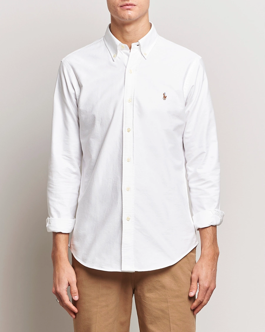 Mies | Preppy Authentic | Polo Ralph Lauren | Custom Fit Oxford Shirt White