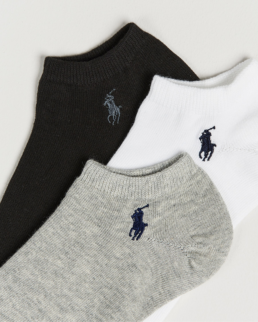 Mies | Preppy Authentic | Polo Ralph Lauren | 3-Pack Ghost Sock Black/Grey/White