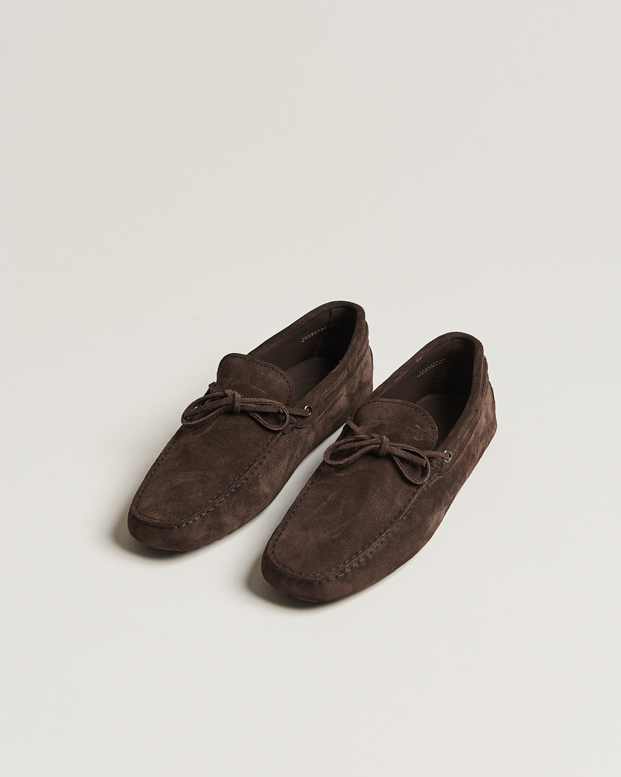 Mies | Tod's | Tod\'s | Lacetto Gommino Carshoe Dark Brown Suede