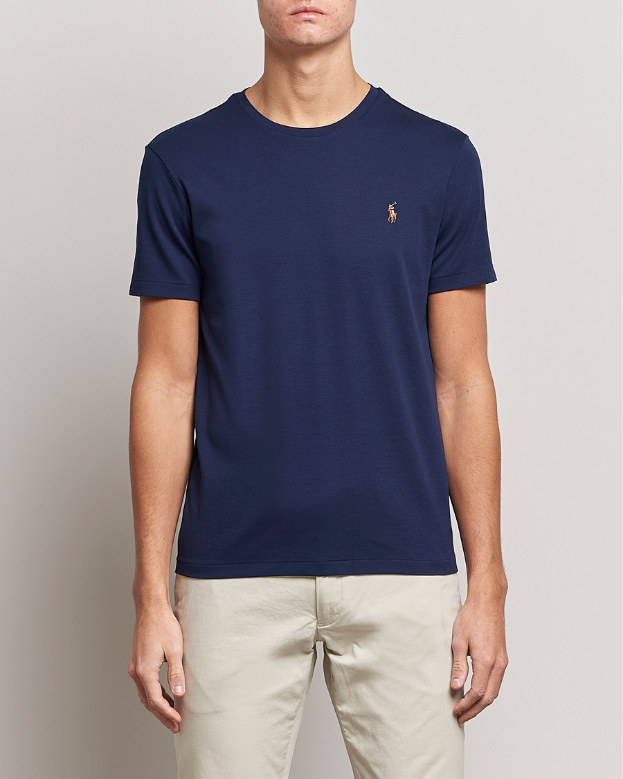 Mies | T-paidat | Polo Ralph Lauren | Luxury Pima Cotton Crew Neck T-Shirt Refined Navy
