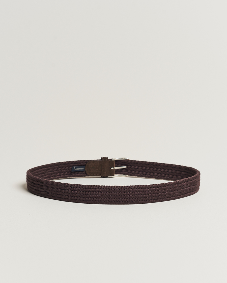 Mies | Italian Department | Anderson\'s | Braided Wool Belt Brown