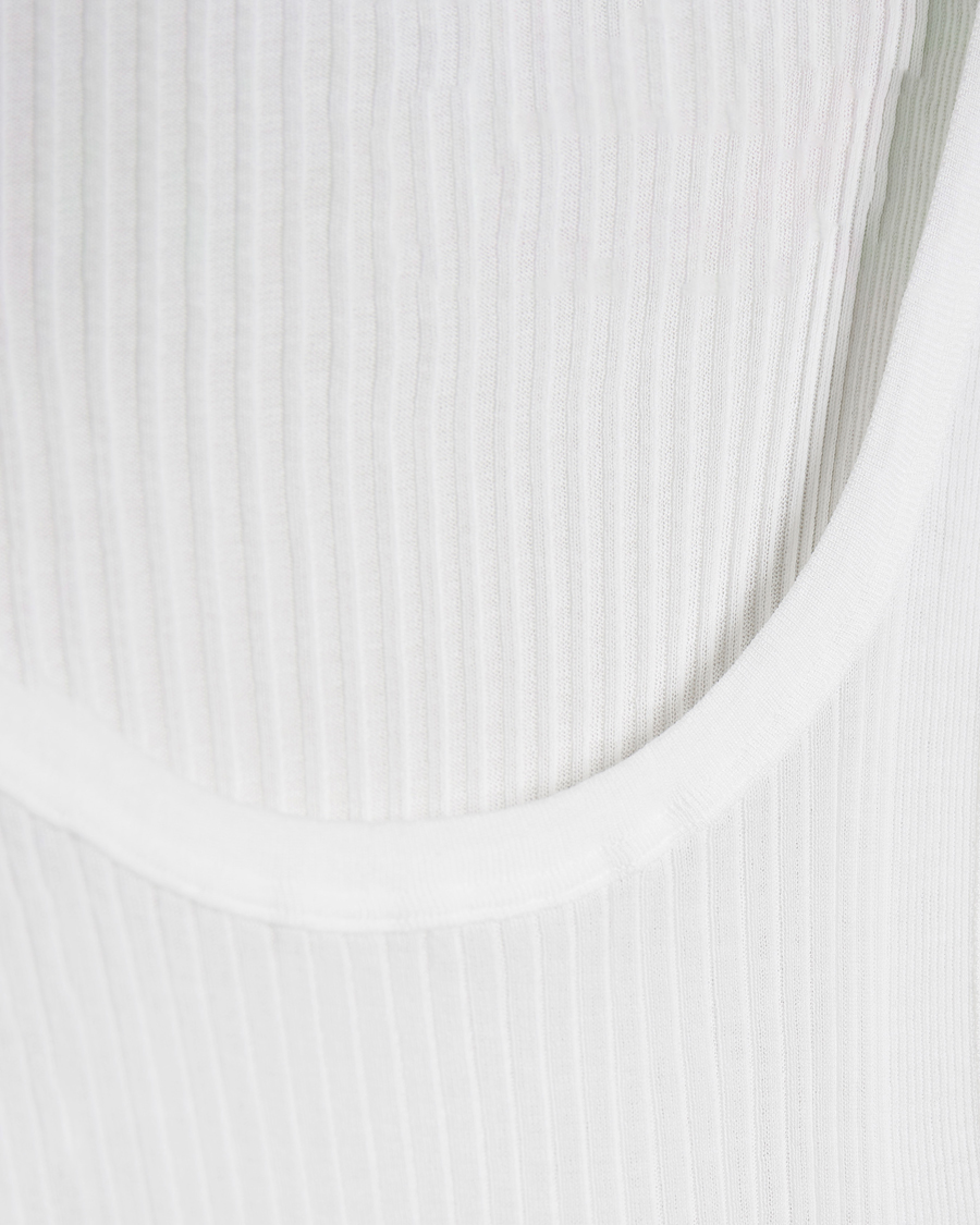 Mies | T-paidat | Zimmerli of Switzerland | Ribbed Mercerized Cotton Tank Top White