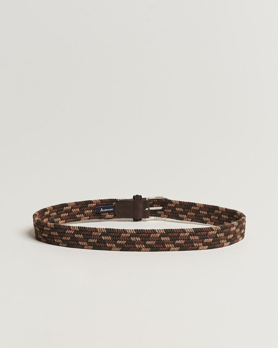 Mies | Italian Department | Anderson\'s | Braided Wool Belt Dark Brown