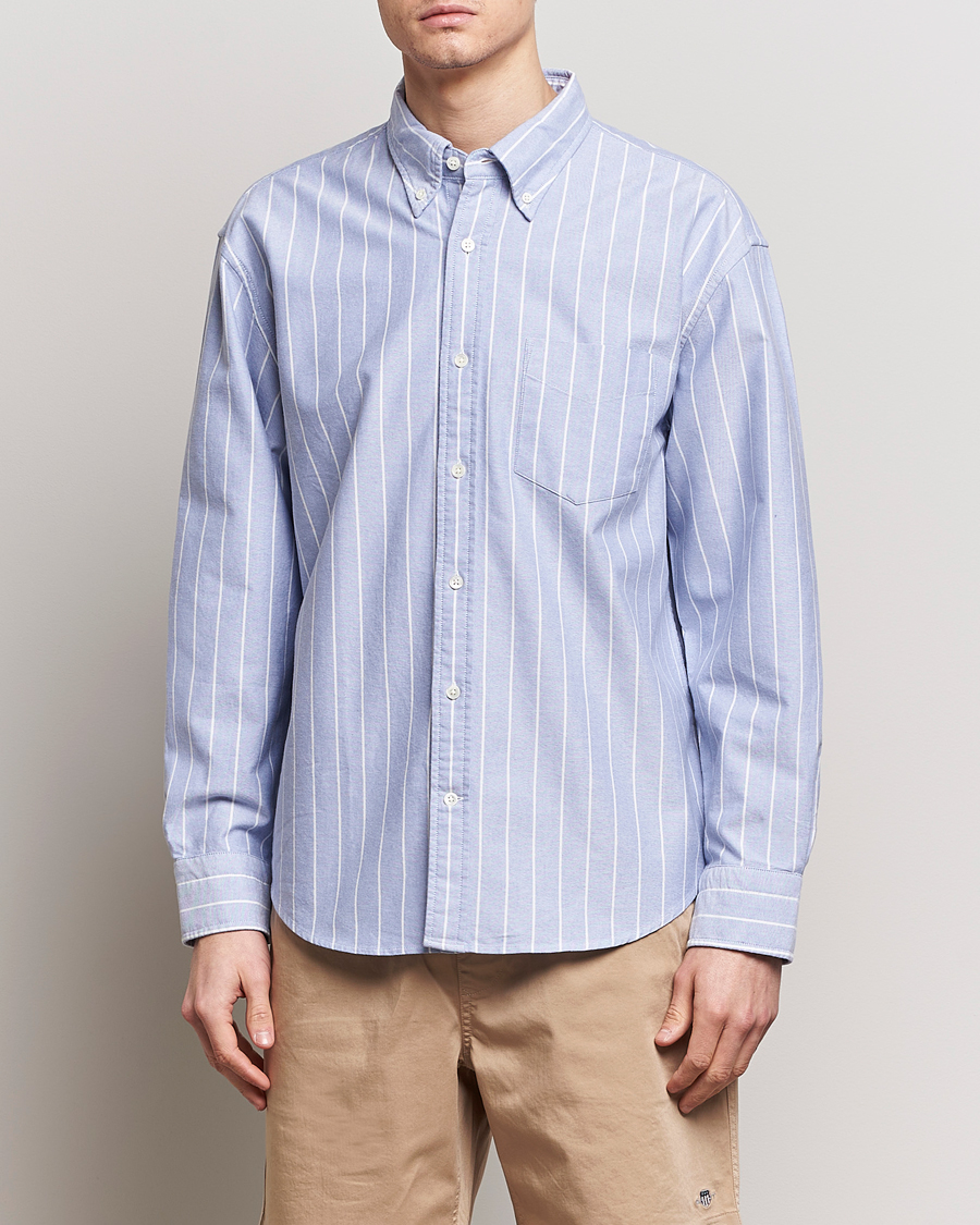Mies | Kauluspaidat | GANT | Relaxed Fit Heritage Striped Oxford Shirt Blue/White
