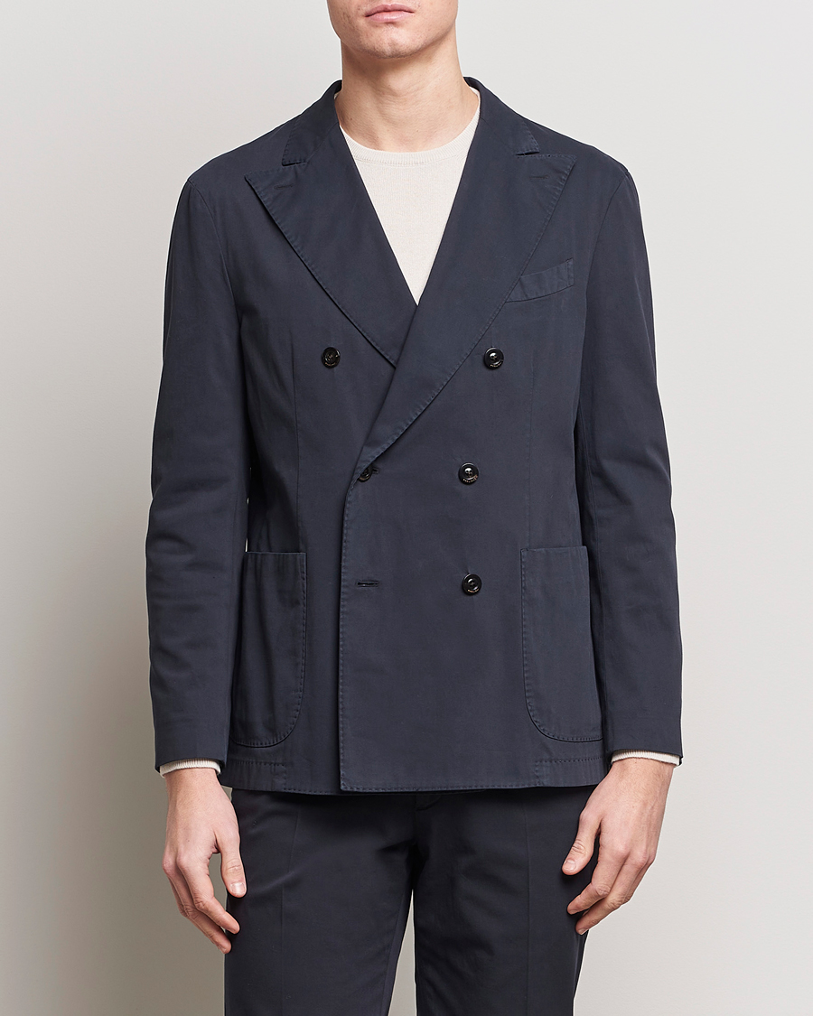 Mies | Italian Department | Boglioli | K Jacket Double Breasted Cotton Blazer Navy