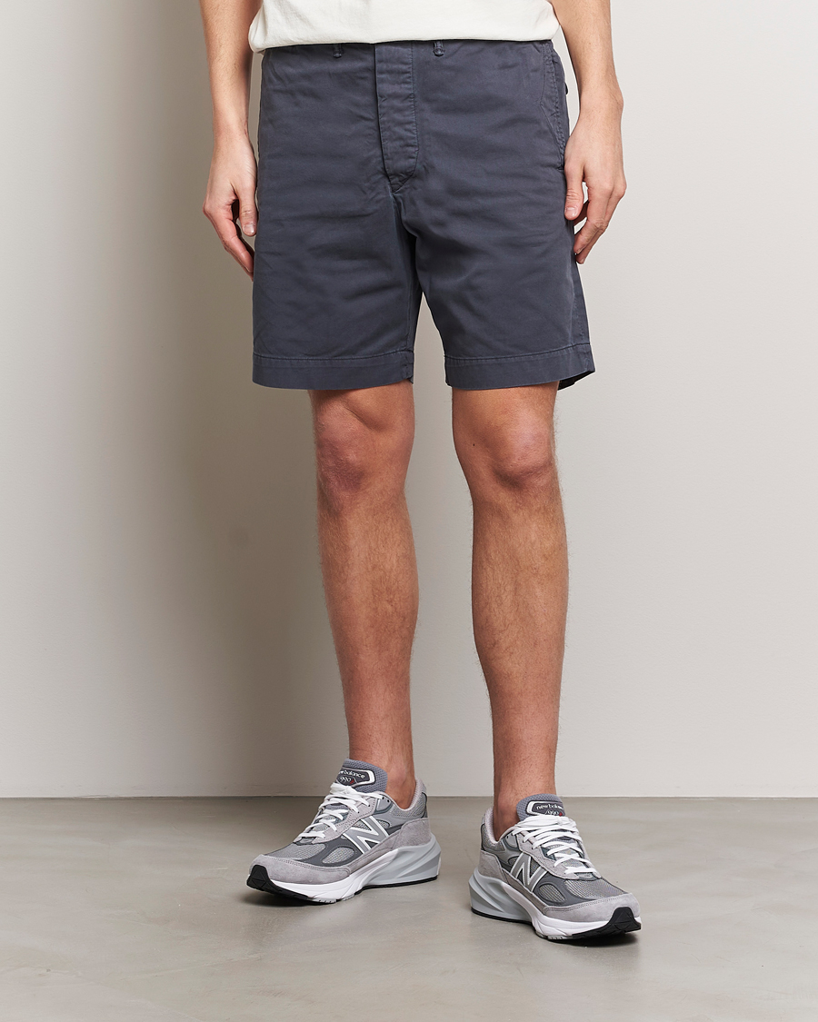 Mies | American Heritage | RRL | Officers Flat Shorts Navy