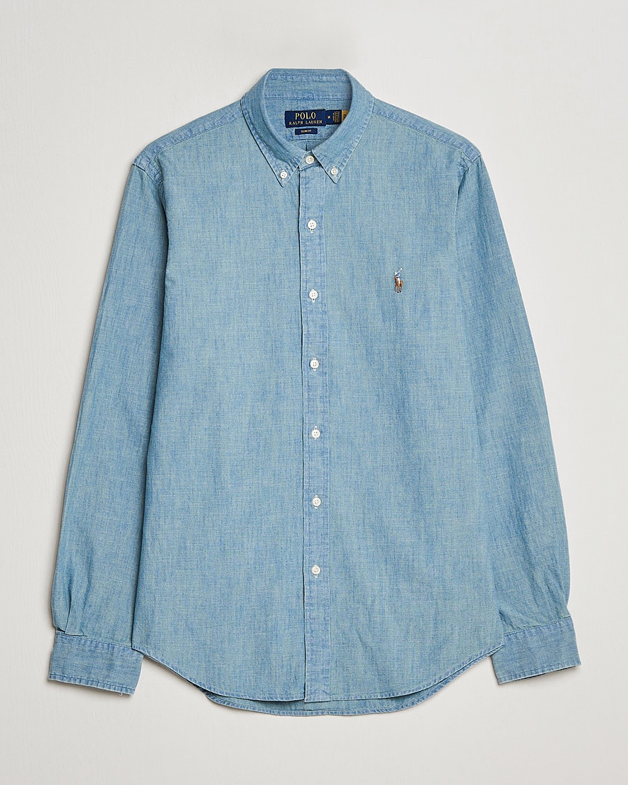 Polo Ralph Lauren Slim Fit Chambray Shirt Washed – Sininen
