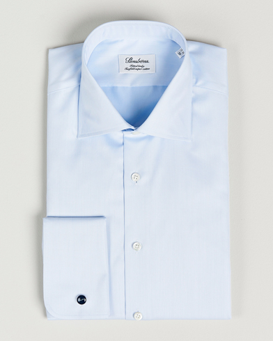 Mies |  | Stenströms | Fitted Body Shirt Double Cuff Blue