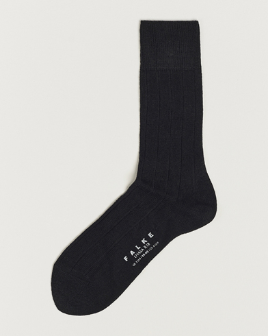 Miehet | Varrelliset sukat | Falke | Lhasa Cashmere Socks Black