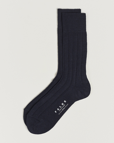 Miehet | Varrelliset sukat | Falke | Lhasa Cashmere Socks Dark Navy