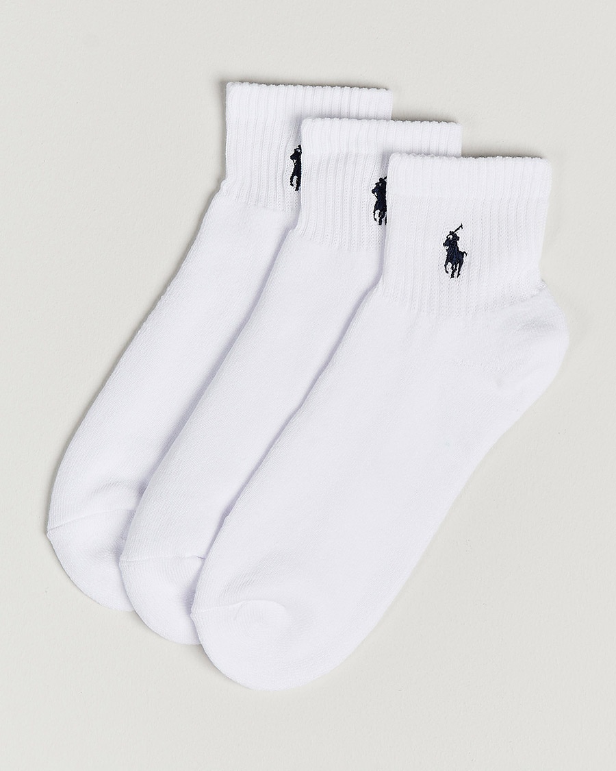 Polo Ralph Lauren 3-Pack Sport Quarter Socks White – Valkoinen