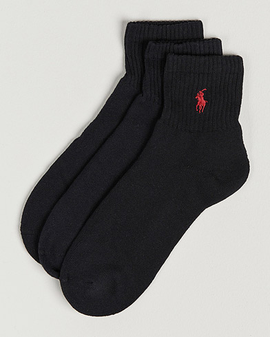 Mies | Alusvaatteet | Polo Ralph Lauren | 3-Pack Sport Quarter Socks Black