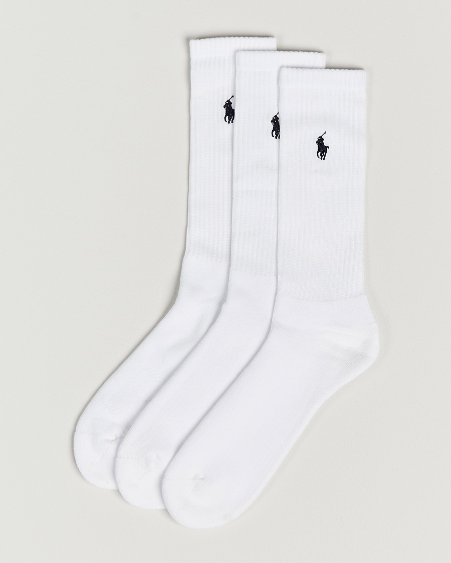 Polo Ralph Lauren 3-Pack Crew Sock White – Valkoinen