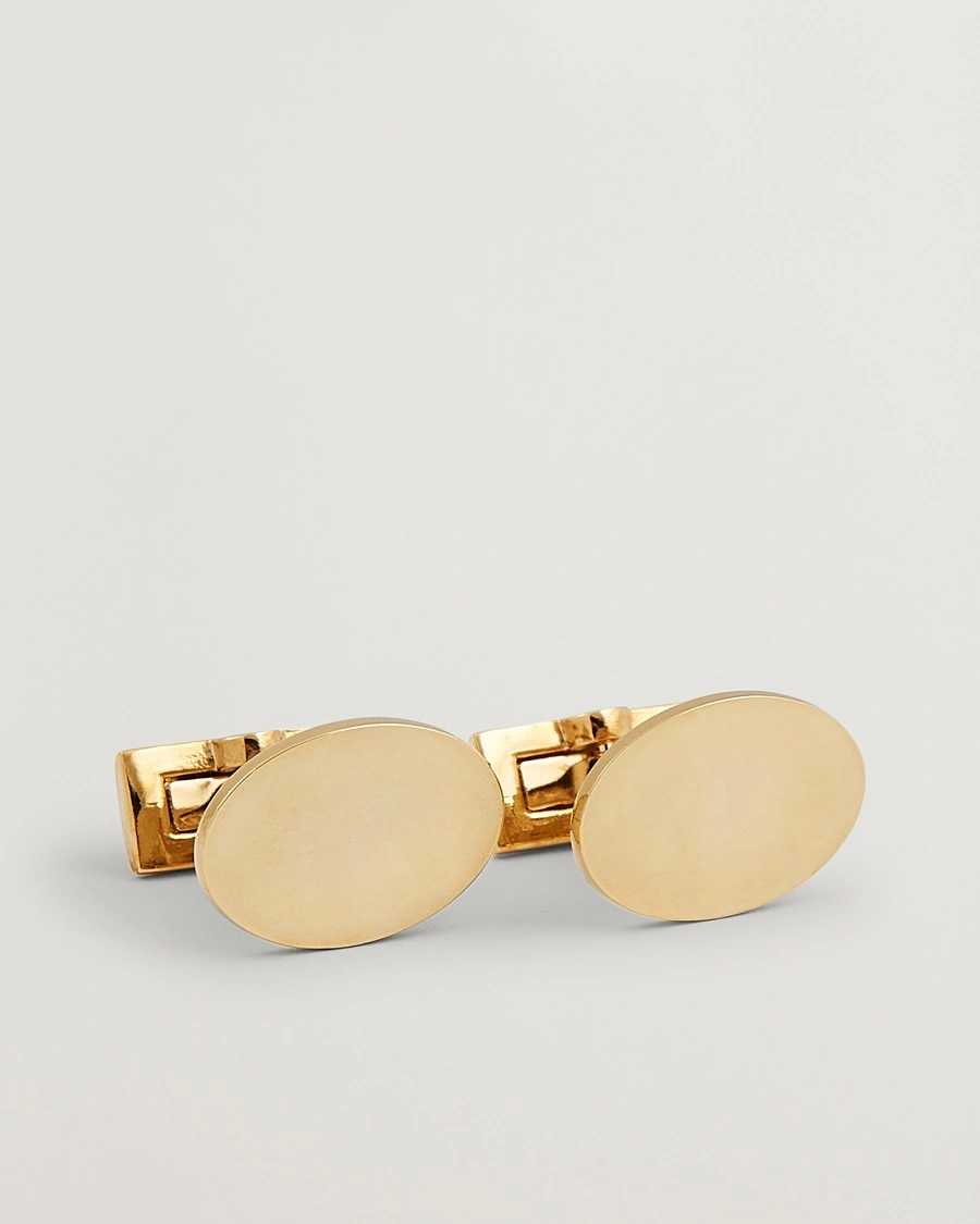 Skultuna Cuff Links Black Tie Collection Oval Gold – Kulta