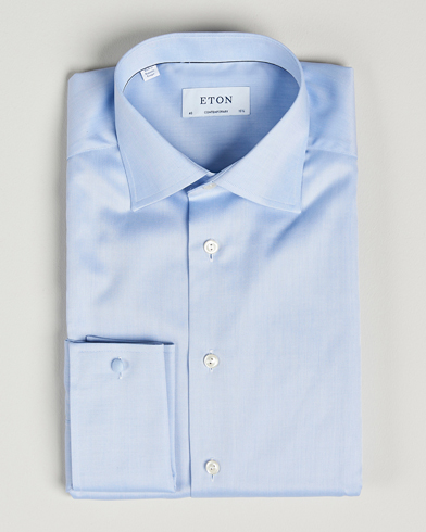Mies | Tyylikkäänä uudenvuoden juhliin | Eton | Contemporary Fit Shirt Double Cuff Blue