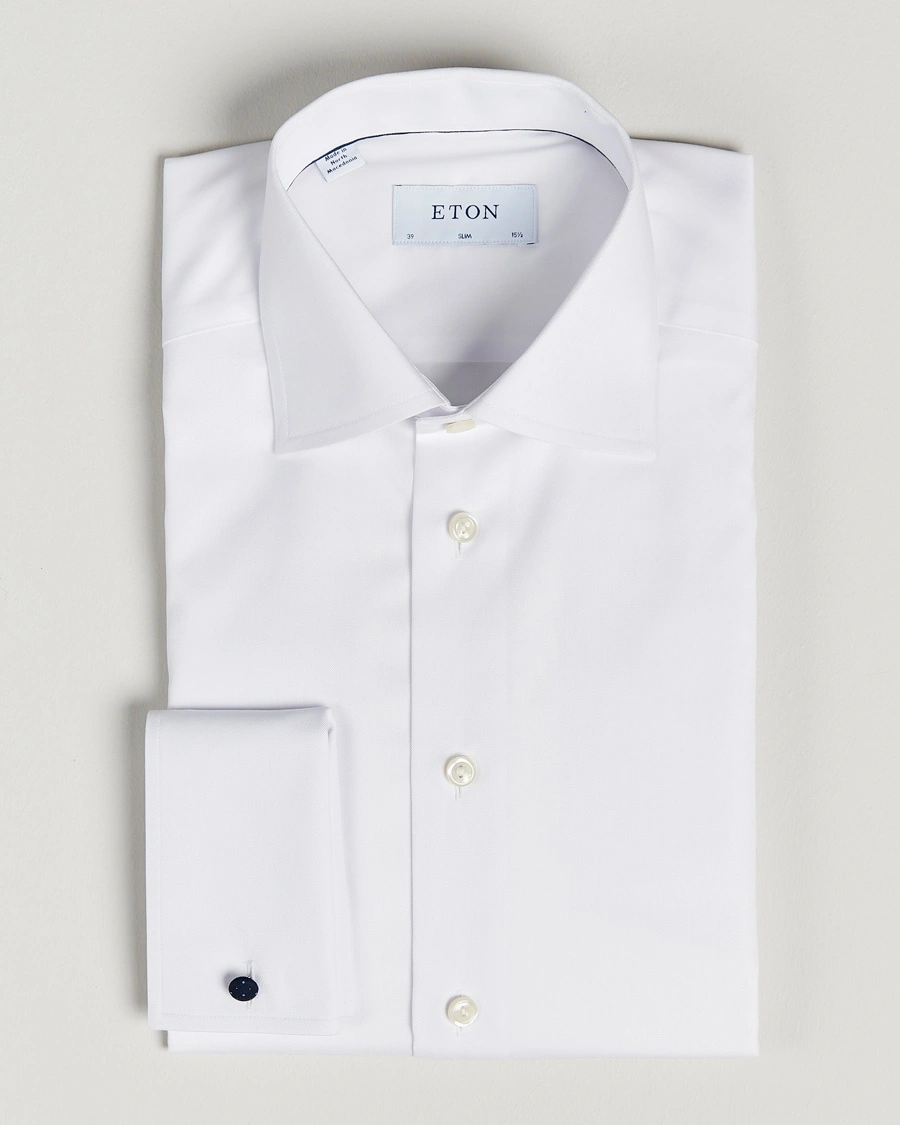Eton Slim Fit Shirt Double Cuff White – Valkoinen