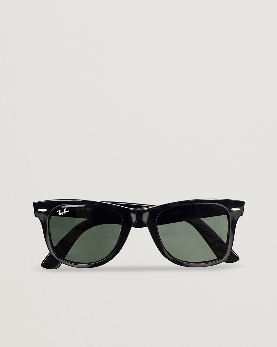 Ray-Ban Original Wayfarer Sunglasses Black/Crystal Green – Musta