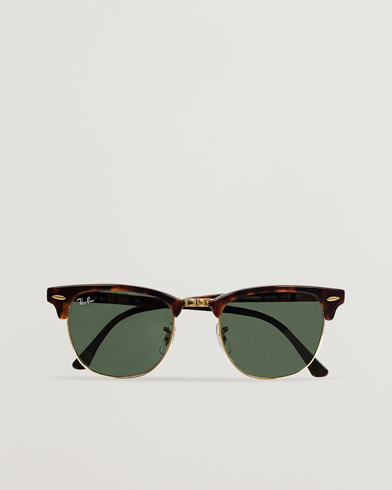 Mies |  | Ray-Ban | Clubmaster Sunglasses Mock Tortoise/Crystal Green
