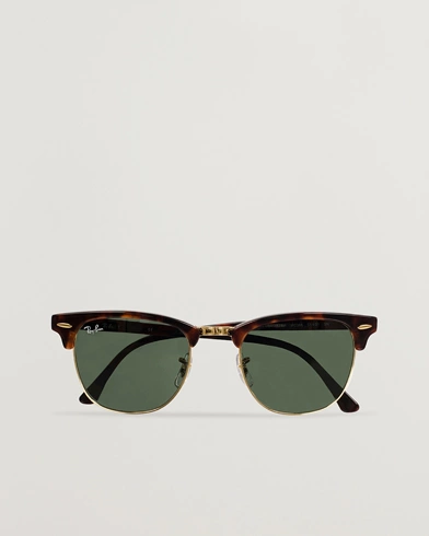 Mies | D-malliset aurinkolasit | Ray-Ban | Clubmaster Sunglasses Mock Tortoise/Crystal Green