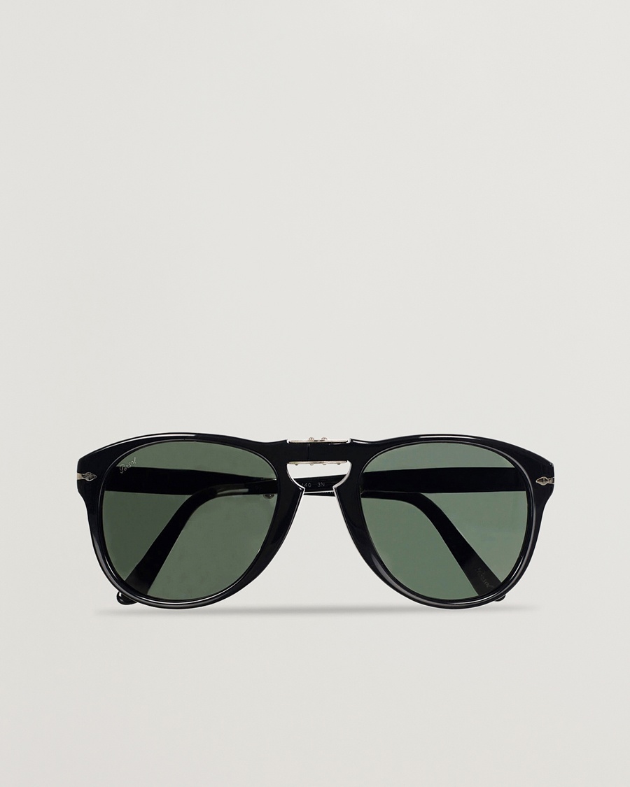Persol 0PO0714 Folding Sunglasses Black/Crystal Green – Musta