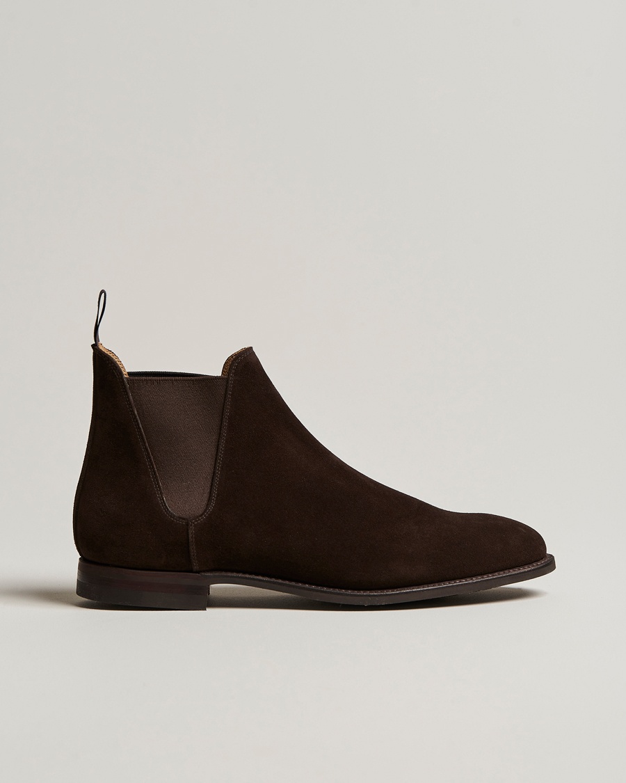 Crockett & Jones Chelsea 8 Boot Dark Brown Suede – Ruskea
