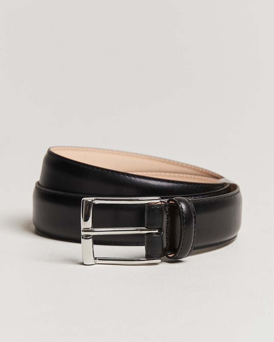 Crockett & Jones Belt 3,2 cm Black Calf – Musta