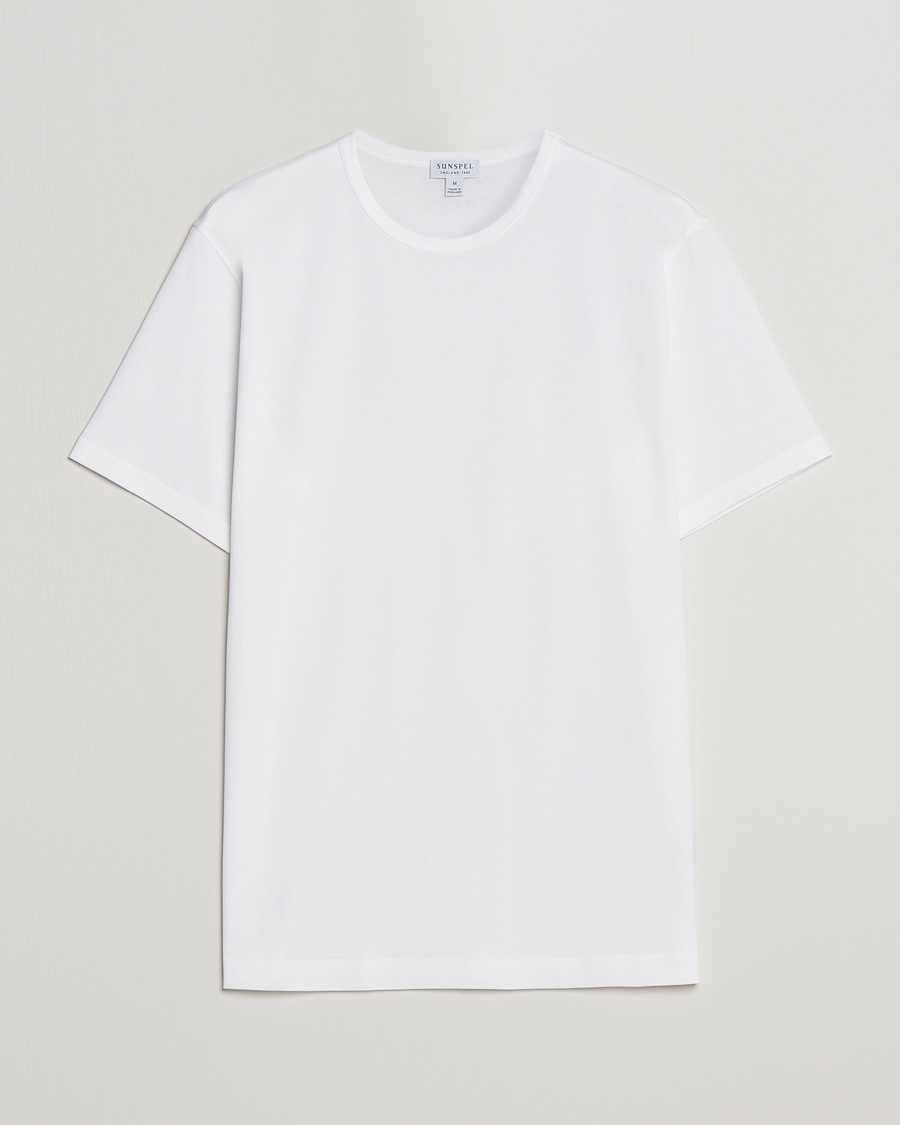 Sunspel Crew Neck Q82 Cotton T-Shirt White – Valkoinen