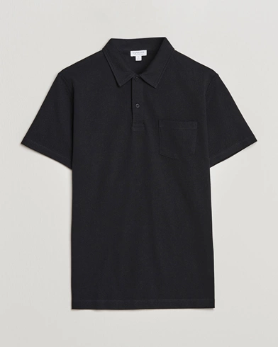 Mies | Ajattomia vaatteita | Sunspel | Riviera Polo Shirt Black