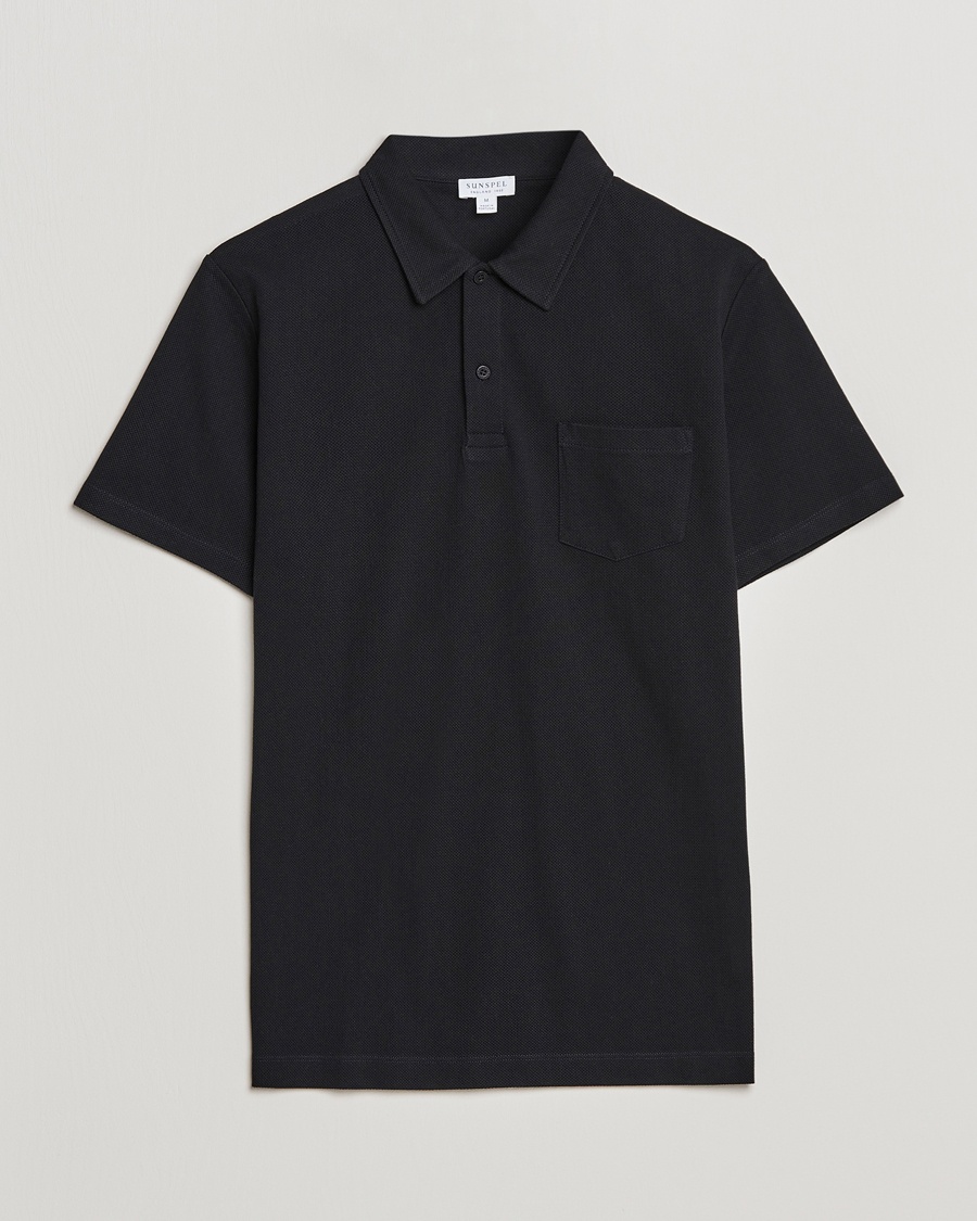 Sunspel Riviera Polo Shirt Black – Musta