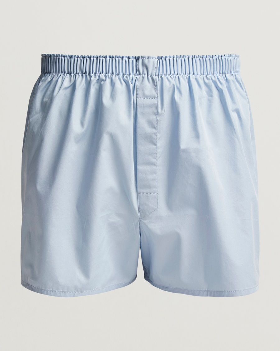 Sunspel Classic Woven Cotton Boxer Shorts Plain Blue – Sininen