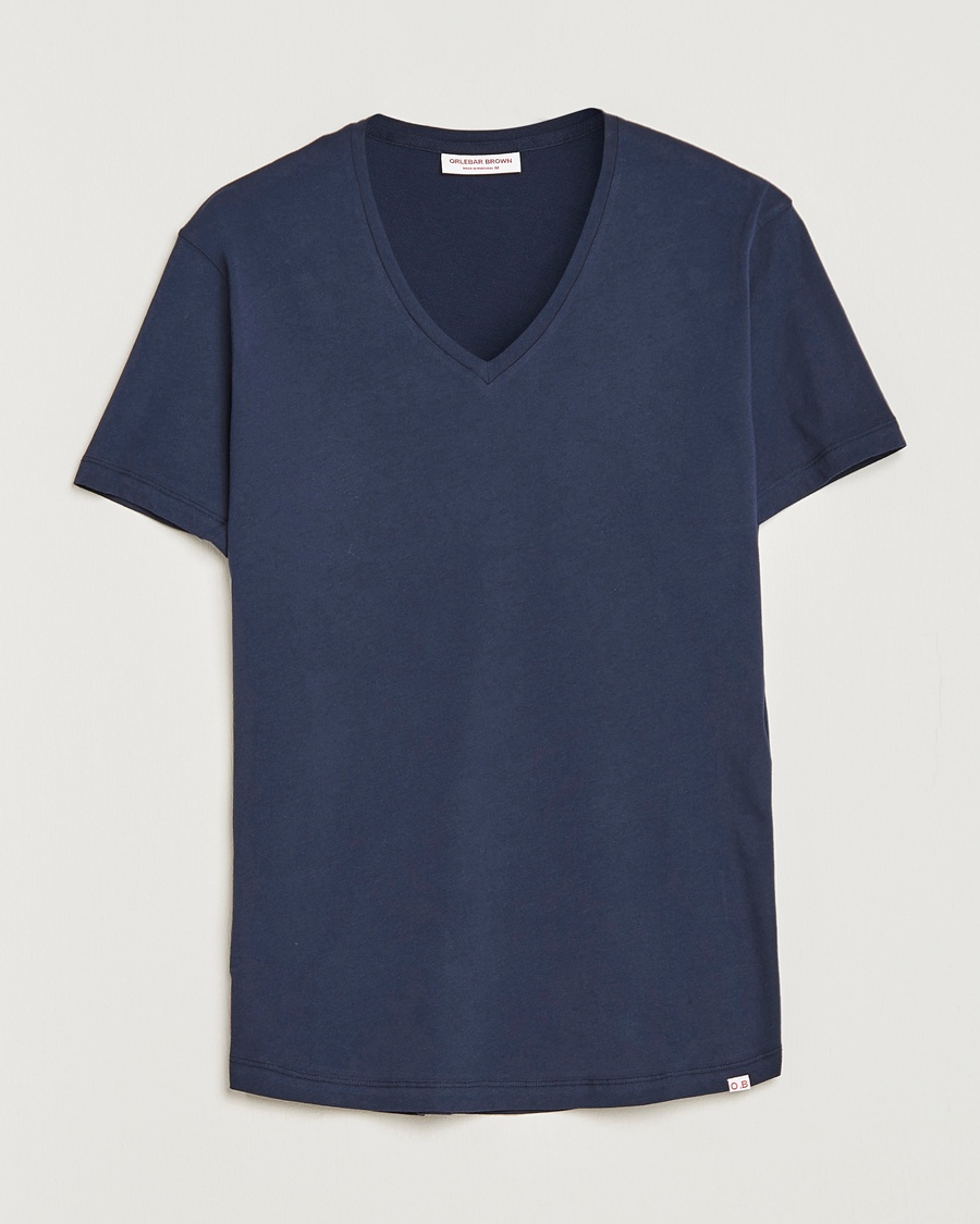 Orlebar Brown OB V-Neck Tee Navy – Sininen