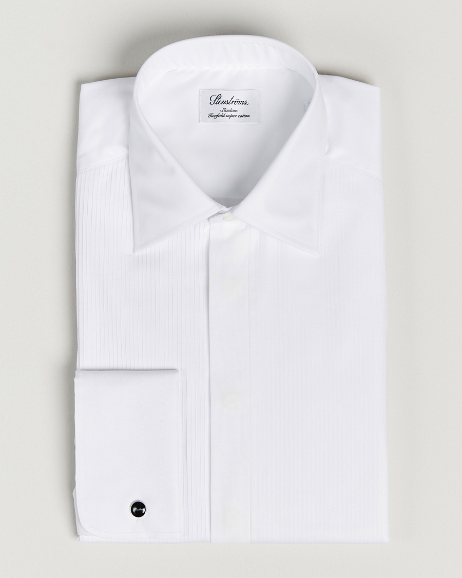 Stenströms Slimline Smoking Shirt White – Valkoinen