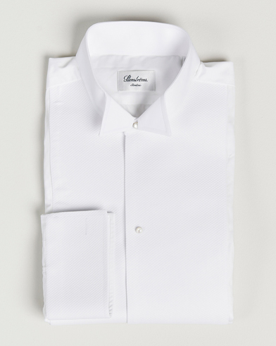 Miehet | Smokkipaita | Stenströms | Slimline Astoria Stand Up Collar Evening Shirt White