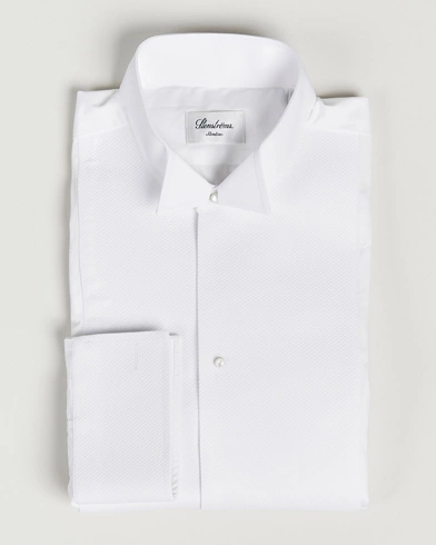 Mies | Tyylikkäänä uudenvuoden juhliin | Stenströms | Slimline Astoria Stand Up Collar Evening Shirt White
