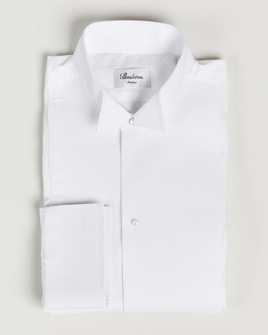 Stenströms Slimline Astoria Stand Up Collar Evening Shirt White – Valkoinen