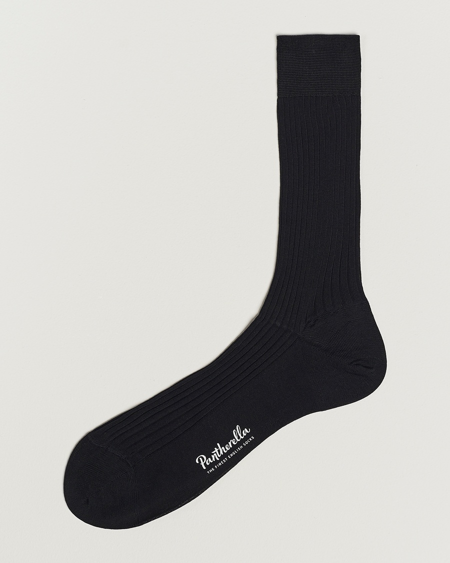 Pantherella Vale Cotton Socks Black – Musta