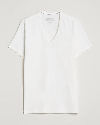 Mies | Calvin Klein | Calvin Klein | Cotton V-Neck Tee 2-Pack White