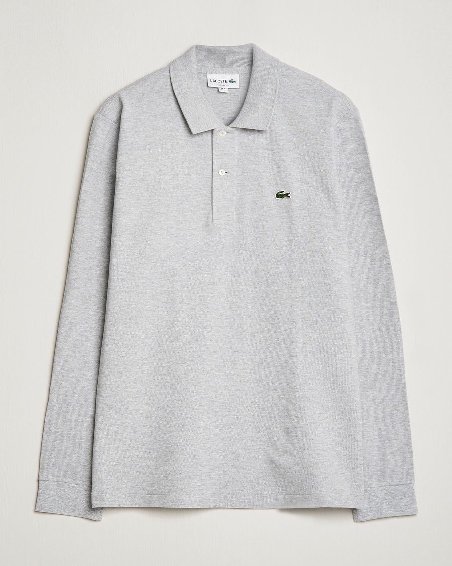 Lacoste Original Long Sleeve Polo Piké Silver Chine – Harmaa