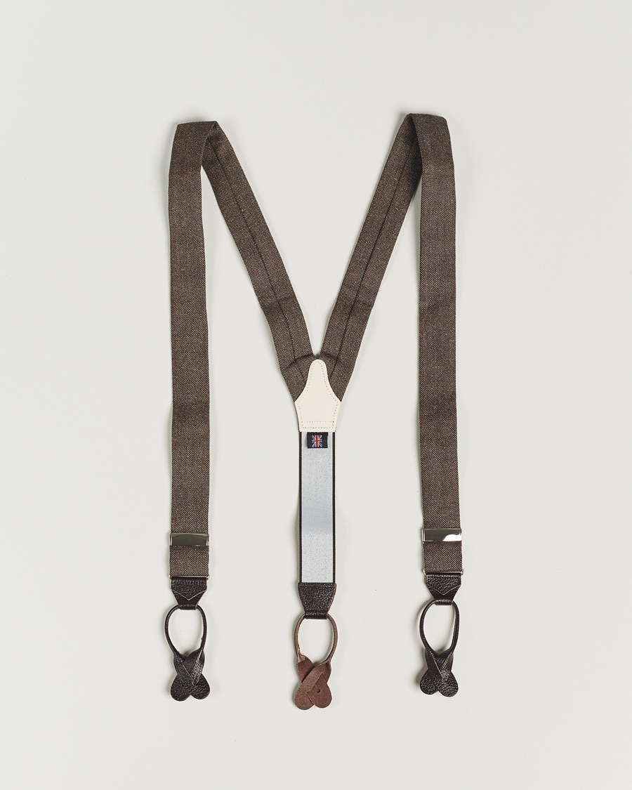 Albert Thurston Donegal Tweed Braces 40mm Dark Brown – Ruskea