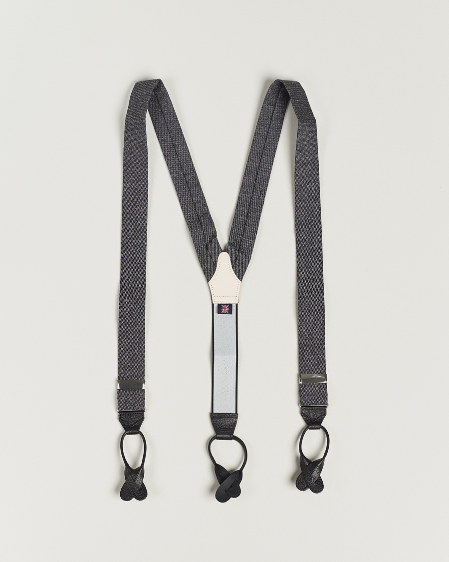 Albert Thurston Donegal Tweed Braces 40mm Dark Grey – Harmaa