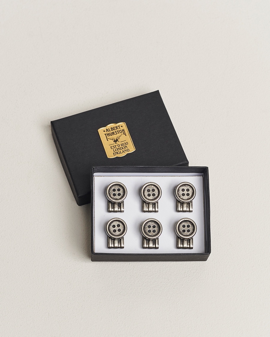 Albert Thurston Brace Buttons 6-pack – Harmaa